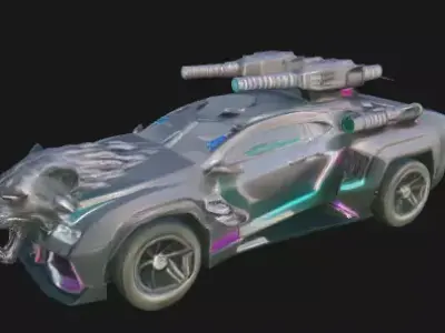 Tiger Head Weaponized Combat Vehicle 3D model