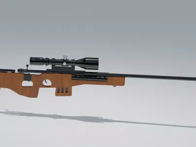 AAA Game Ready AWP Sniper Rifle Low Poly Optimized Low-poly 3D model