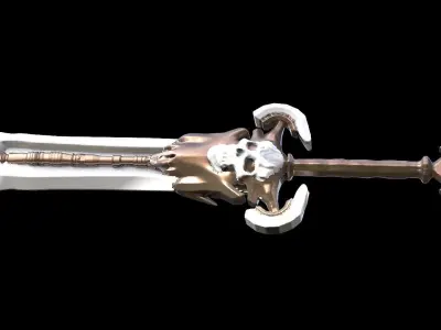 Grim Reaper Sword Bone Claymore 3D model