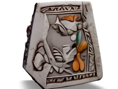 Ancient Carved Stone Artifact Low-poly 3D model