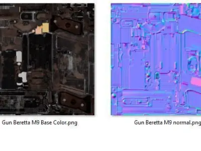 Beretta M9 Low-poly 3D model
