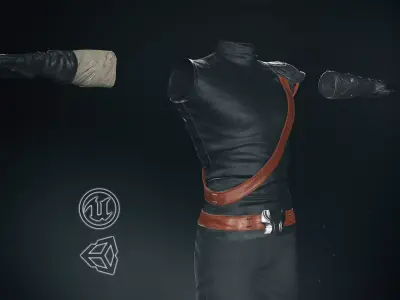 Male Ninja Outfit Low-poly 3D model