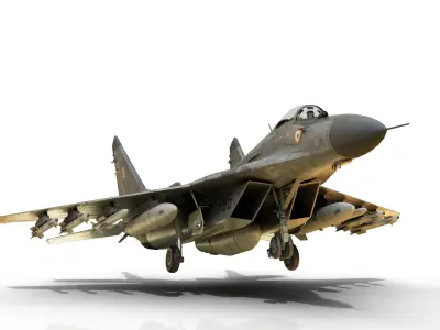 Mikoyan-Gurevich MiG-29K Mig29K shipboard aircraft Low-poly 3D model