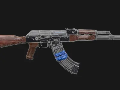 AKM with electrical tape Low-poly 3D model