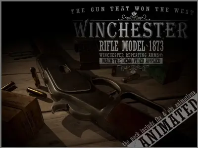 Winchester 1873 Low-poly 3D model
