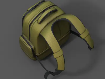 Backpack Camping Generic military combat soldier armor scifi  Low-poly 3D model