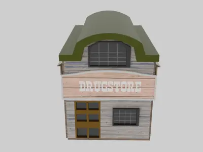 Wild West - Drugstore Low-poly 3D model