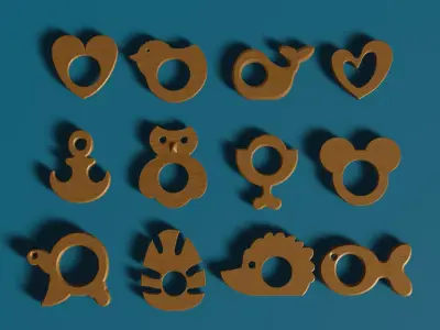 Wood Teether - Mordedor de madera Low-poly 3D model