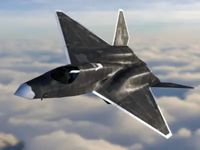 YF-23A BLACK-WIDOW-II Rigged Low-poly 3D model