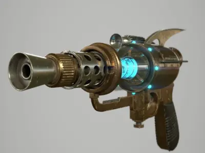 Retro Style Ray Gun Low-poly 3D model