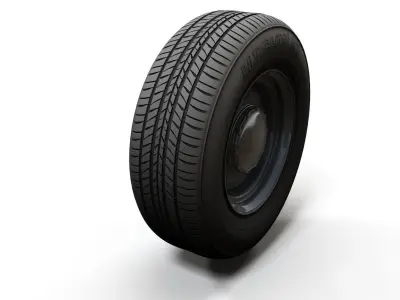 Police car wheel 3D model