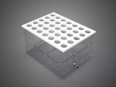 IRRIGATION HOSE SPRAYING LAYOUT AEROPONIC PLANT HOLE CULTIVATION 3D model