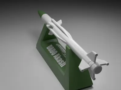 Rocket Missile DRDO Akash Low-poly 3D model