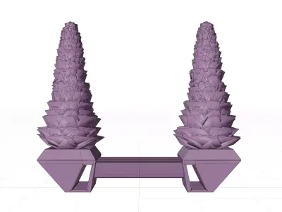Futuristic Road Bench Low-poly 3D model