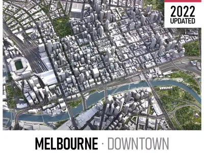 Melbourne Low-poly 3D model