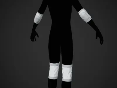 White Knee and Elbow Pads Low-poly 3D model