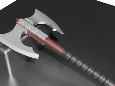 Extra Large Double-Headed Battle Axe 3D model