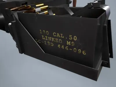 M2 Browning Machine Gun Low-poly 3D model