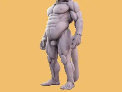 human mutant with a big brain 3D print model