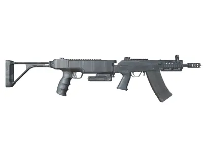 40-Cornershot-Saiga12-gun model 3d game ready model Low-poly 3D model