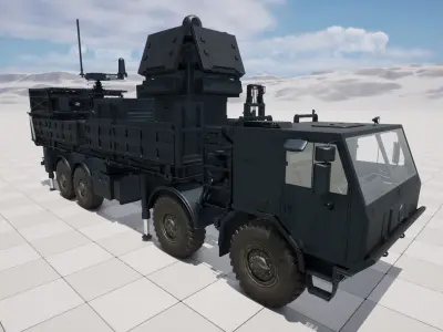 Rigged Israel SPYDER Air Defense System 3D model