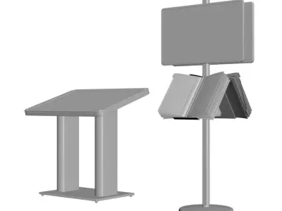 Info signs with smart TV 3D model