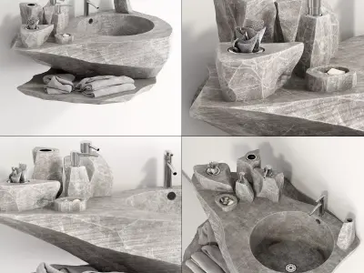 Washing stone bathroom 3D model