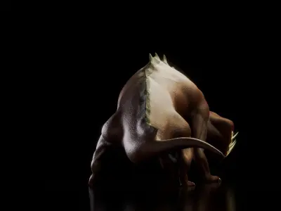 Realistic Eyeless Dog 3D model