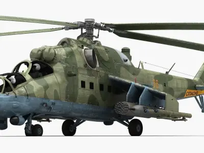 Mil Mi-24P Hind F Low-poly 3D model