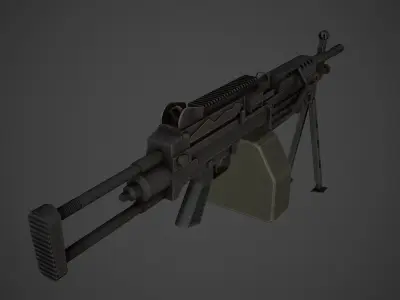 M249 Low Poly machine gun Low-poly 3D model