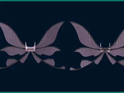 5 female wing outfit 3D model