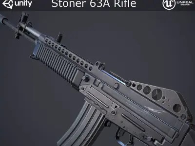 Stoner 63A Rifle Low-poly 3D model
