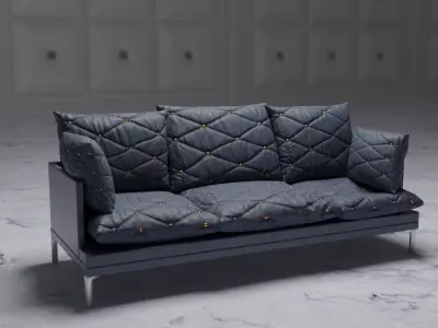 couch sofa with cushions Free 3D model