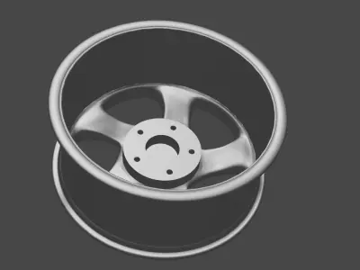 Porche Alloy Wheel Miniature Low-poly 3D model