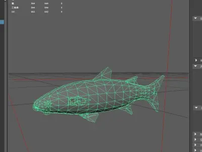 Mullet Low-poly 3D model
