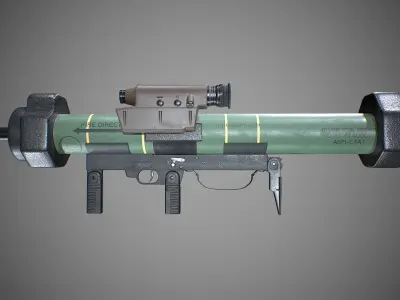 Portable rocket launcher MATADOR RGW-90 Low-poly 3D model