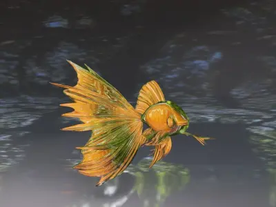 3d character fish animal  3D model
