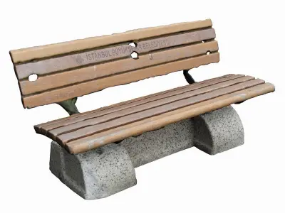Bench park Low-poly 3D model get