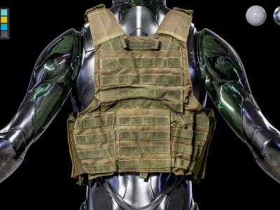 Military vest 01 - All MH Bodies and UE5 SK - Rigged LP  Low-poly 3D model