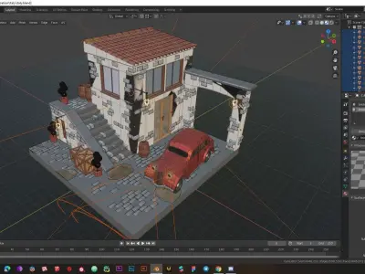 Low-poly italy installation Low-poly 3D model