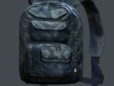 Backpack Camping Generic military human bag storqge Low-poly 3D model