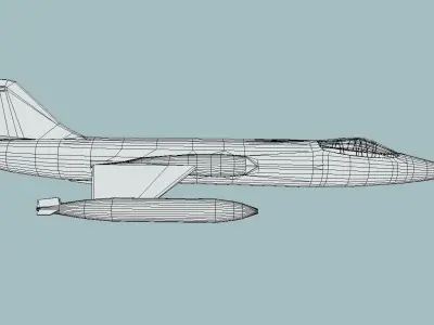 Military Airforce Starfighter F104G Low-poly 3D model