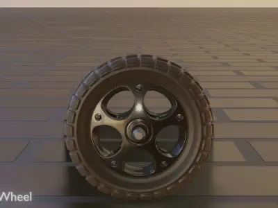 E-Scooter Front-Wheel with Procedural PBR Material Setup 3D model