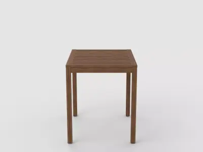 Wooden Table Low-poly 3D model 4