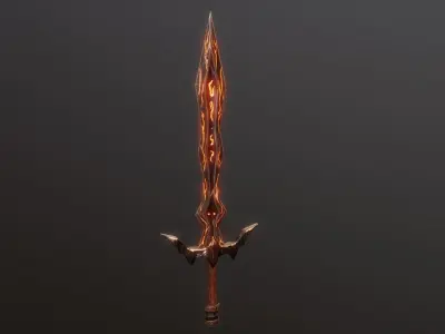 Stylized Sword V1 GameReady PBR Model Free low-poly 3D model
