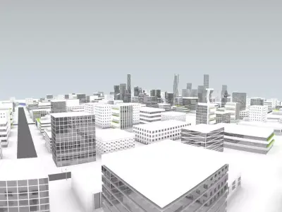 Future city Low-poly 3D model