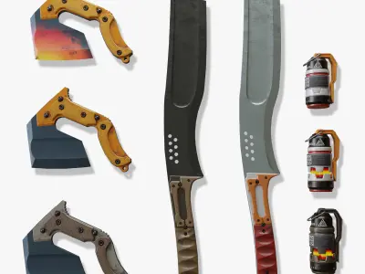 Pak tactical weapons Low poly Low-poly 3D model