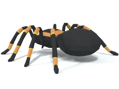Low Poly Cartoon Tarantula Low-poly 3D model