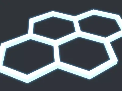 Lowpoly Scifi Luminaire Low-poly 3D model