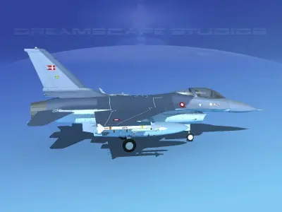 Gen Dyn F-16A Falcon RDAF 3D model